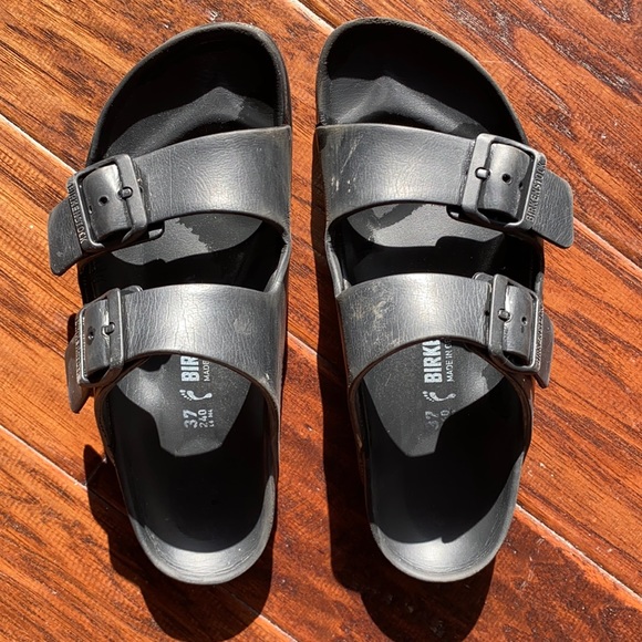 Birkenstock Shoes | Arizona Black Plastic Birkenstocks | Poshmark
